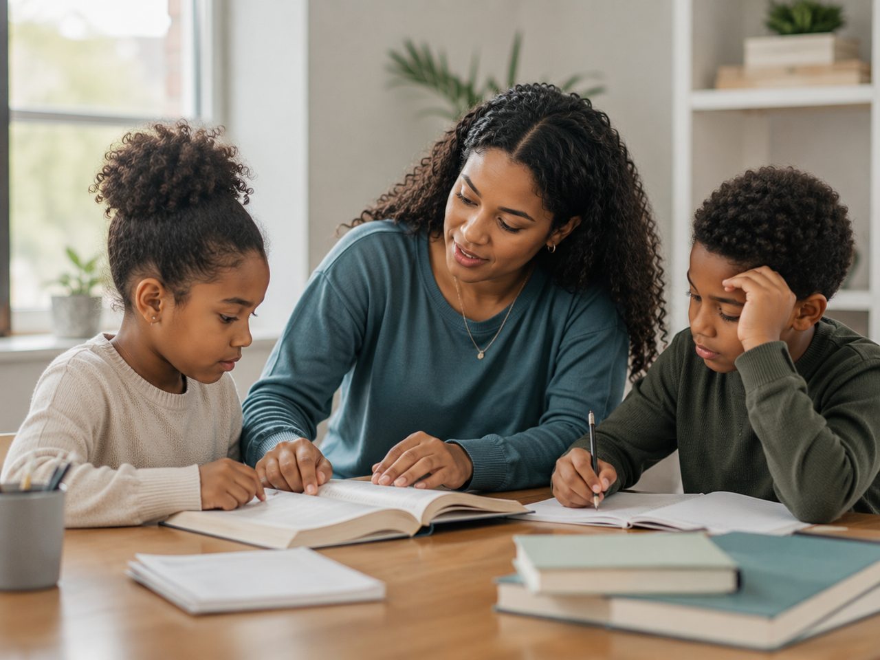 A child reading with focus and joy.