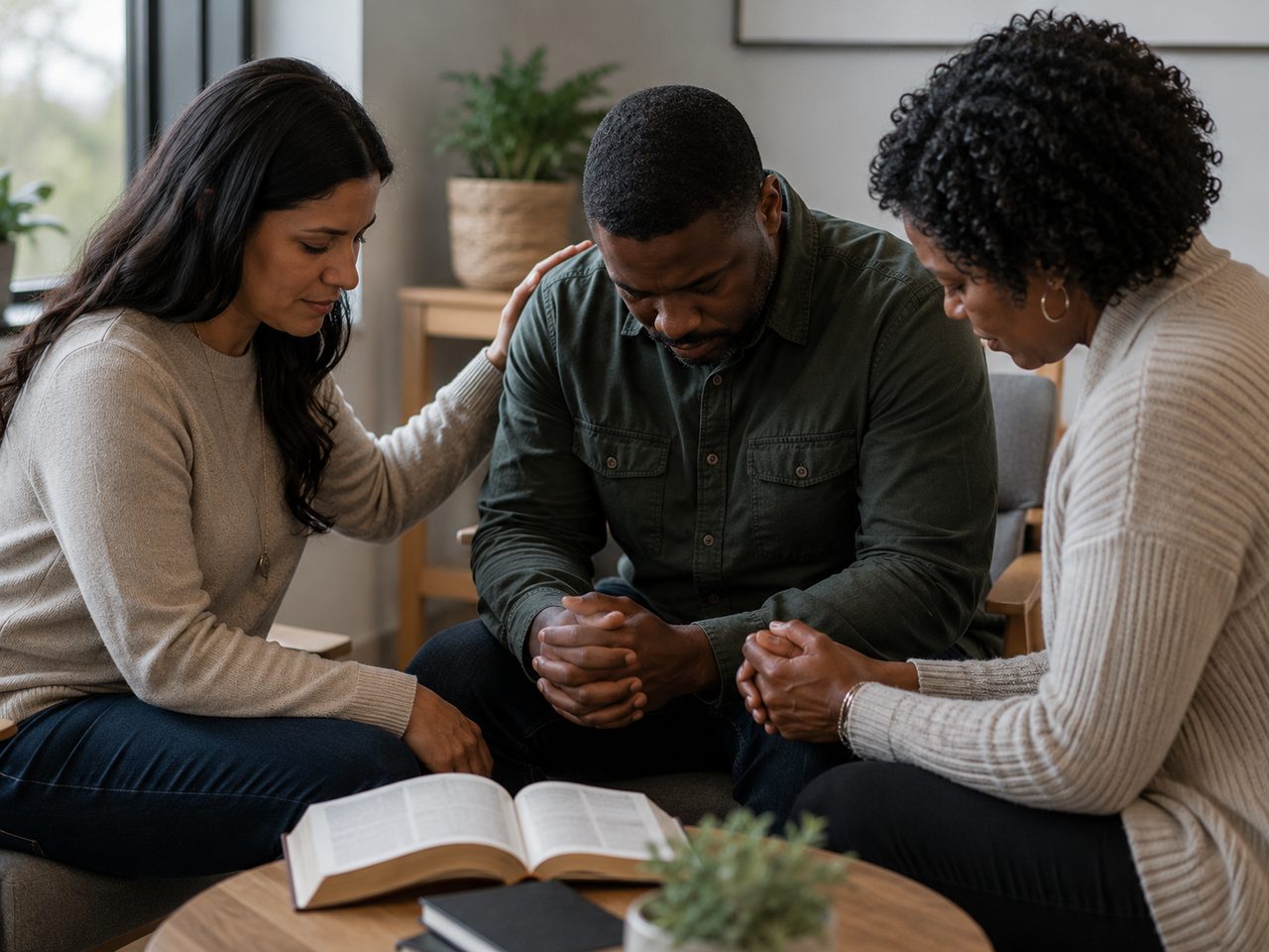 Hands joined together in prayer.